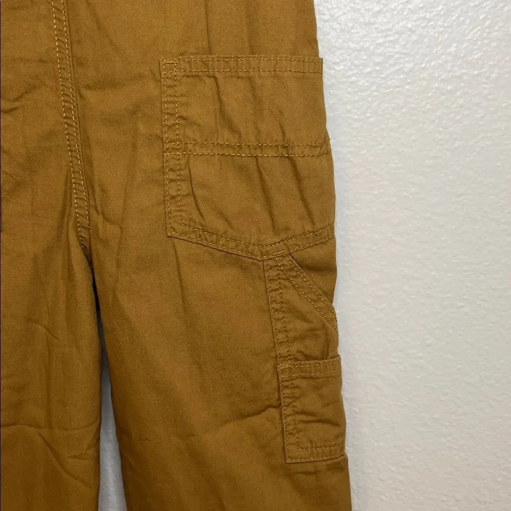 OshKosh B'gosh Toddler Lightweight Canvas Overalls Khaki 4T NWT